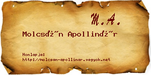 Molcsán Apollinár névjegykártya